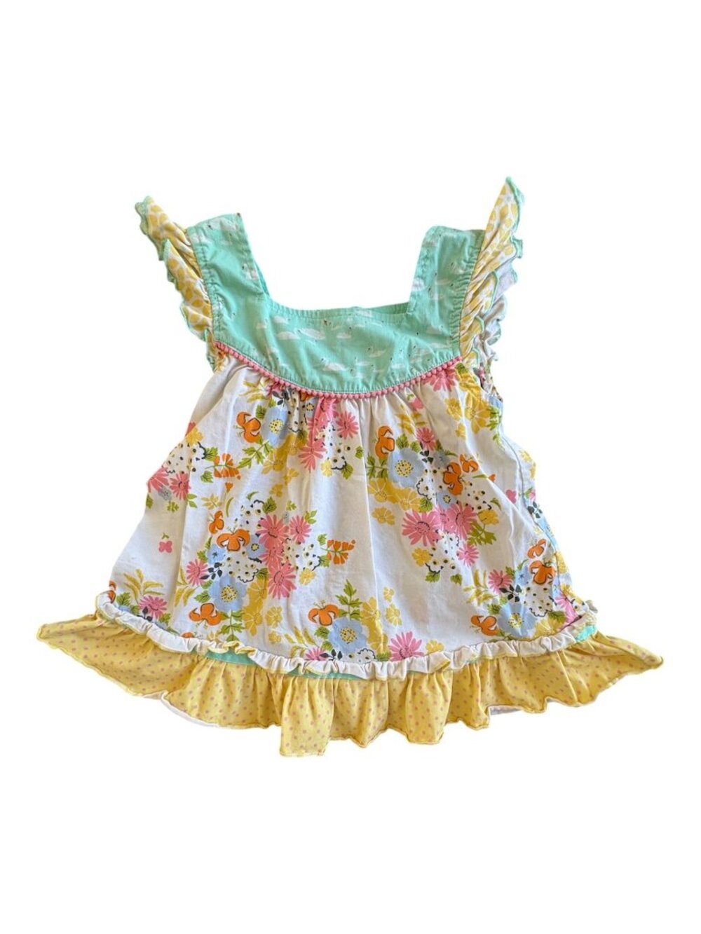 MATILDA JANE Upsy Daisy Shabby Top Swans Floral The Adventure Begins Size 6
